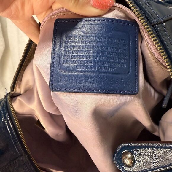Coach Blue Patent Leather Satchel - Picture 9 of 9